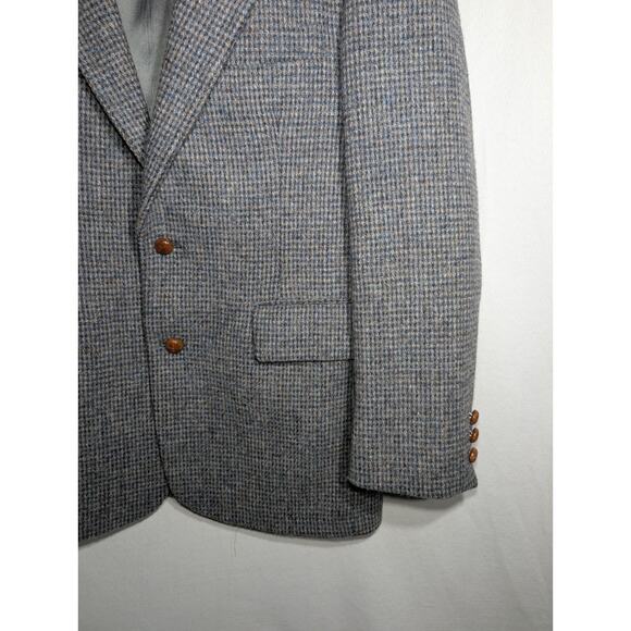 Blair Mens Harris Tweed Handwoven Pure Scottish Wool Blazer Sz M Sport Coat Gray - Picture 2 of 9